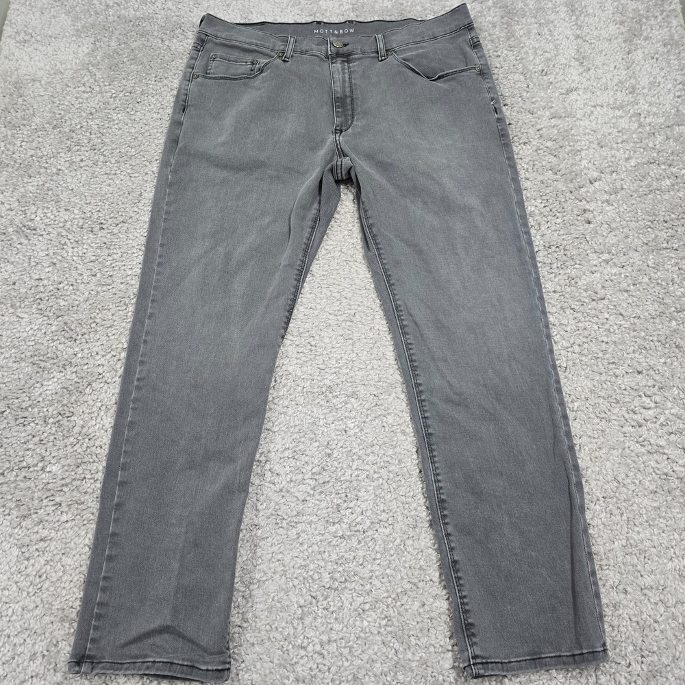 Mott & Bow Men's Slim Stretch Jeans in Gray with Mid Rise 36x30 Minimalist